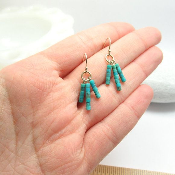 Turquoise Dangle earrings - Picture 6 of 9